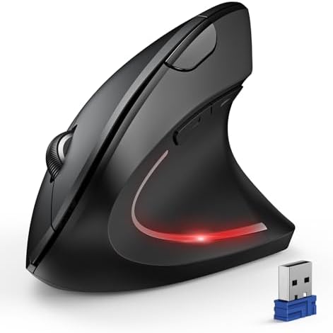 TECKNET Ergonomic Mouse, 4800 DPI Wireless Bluetooth Vertical, 3-Device by Tecknet