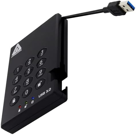 Apricorn 1TB Aegis Padlock USB 3.0 256-bit AES XTS Hardware Encrypted Portable External Hard Drive (A25-3PL256-1000) - Image 6