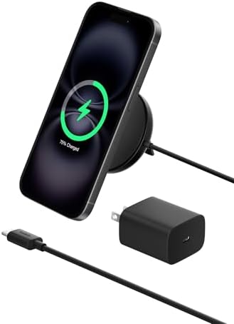 Belkin Qi2 15W Magnetic Wireless Charging Pad, Kickstand with Adapter by Unknown