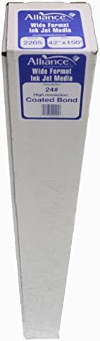 Alliance Wide Format Paper 42" x 150' High Resolution Ink Jet Media Coated Bond Rolls 96 Bright with 2" core For Aqueous and Latex Printers. 1 Roll per Carton 24 LB - Image 4
