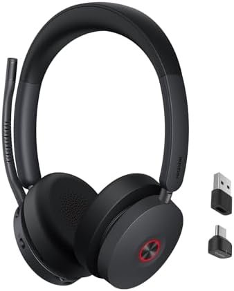 Yealink BH74 ANC Wireless Headset with Mic for Work, Bluetooth Headset Noise Cancelling with 6 AI Microphone,32H Battery Life & Mute Button,Microsoft Teams Premium Open Office Certified,UC Compatible by RedefineYourWorkplace