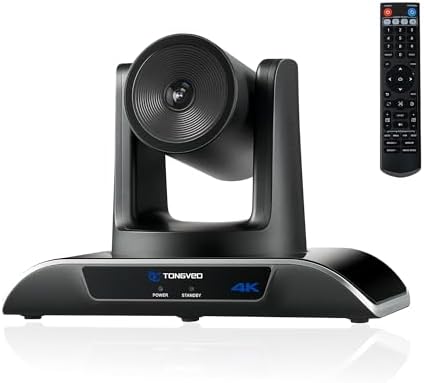 TONGVEO 4K Conference Room PTZ Camera AI-Tracking & Gesture Control USB 3.0 by TONGVEO