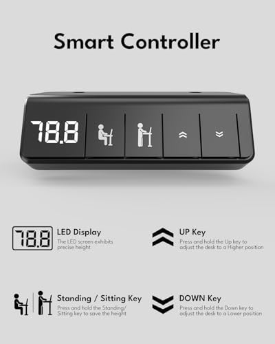 Electric Standing Desk, Gaming Desk, 40 x 24 Inch, White - Image 4