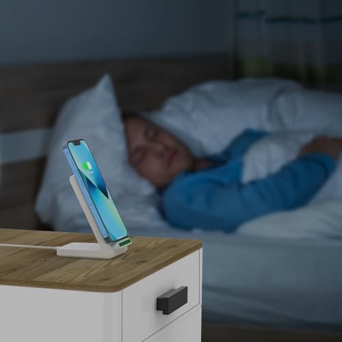 Wireless Charger Stand for Samsung, Fast Wireless Charging Stand for Apple iPhone, for Samsung Galaxy S22/S21/S20, for Google Pixel, for LG and All Qi-Enabled Devices (White) - Image 7