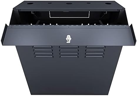 NavePoint 6U Vertical Server Rack Enclosure, Low Profile, 16.7" Deep, Max Weight Capacity 132lbs - 6U Network Cabinet Vertical Wall Mount, Perforated, Black - Image 4