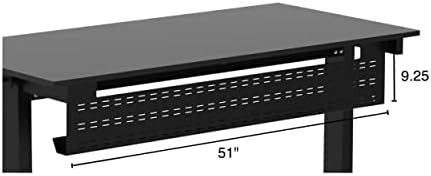 Stand Up Desk Store Under Desk Cable Management Tray Black Horizontal Computer Cord Raceway and Modesty Panel (Black, 51") - Image 6
