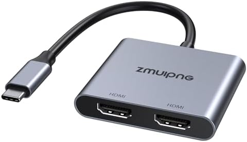 USB C to Dual HDMI Adapter 4K Dual Monitors Adapter USB C Hub with 2 HDMI by ZMUIPNG