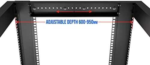 42U 4-Post Open Frame Server Rack – Adjustable Depth 24"–37", 19" Network Equipment Rack with Square Mounting Holes, Floor Standing Steel Rack for IT, AV & Telecom - Image 6
