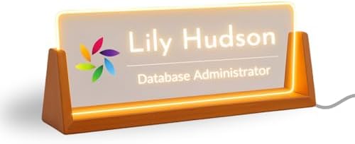 Professional Office Name Plate - Custom Name Plate with Led Stand Acrylic Custom Name Plate for Office Decor Corporate Gift Gift for Team Members Valentines Day (Design 5) by ClickedCraft
