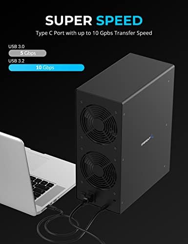 SABRENT 10-Bay USB-C 10Gbps 3.5in SATA Hard Drive Dock, 200TB (DS-UCTB) - Image 6