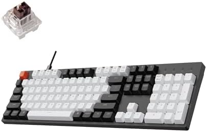 Keychron C2 Wired Full-Size Keyboard, Brown Switch, White Backlit by Keychron