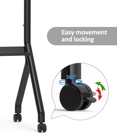 Smart Board Stand, Adjustable Rolling TV Stand, Max Load 220LBS - Image 4