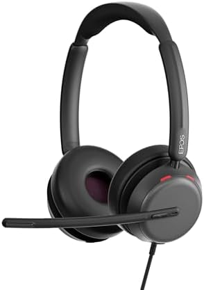 EPOS Impact 860 ANC Double-Sided Wired Headset with Active Noise Cancellation, USB C & USB A, Lightweight, Comfortable Fit, Microsoft Teams & Zoom Compatible for Office Work, Black by EPOS