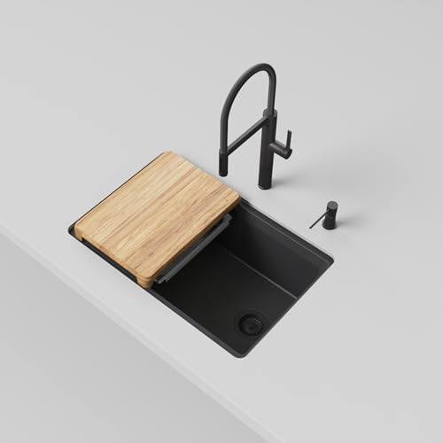 BLANCO Inteos SILGRANIT 30" Single Bowl Workstation Kitchen Sink Coal Black - Image 3