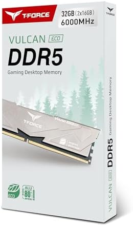 TEAMGROUP T-Force Vulcan ECO DDR5 32GB (2x16GB) 6000MHz (PC5-48000) CL38 Desktop Memory Module Ram for 600 700 Series Chipset XMP 3.0 Silver FLESD532G6000HC38ADC01… - Image 5