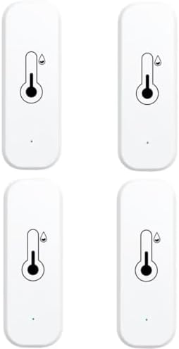 WiFi & Bluetooth Temperature and Humidity Monitor,Compatible with Alexa and Google Home,for Home, Baby Rooms,Greenhouses Accessories, Garages, Office 4Pack(No Include Battery) by Unknown