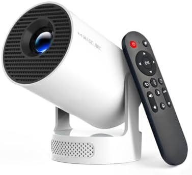 Magcubic Mini Projector with WiFi 6 and Bluetooth 5.4, Portable Projector 4K Support, 5W Soundbase Speaker, Auto Vertical Keystone 180°Rotatable Smart Proyector for Movie Home Outdoor by Magcubic