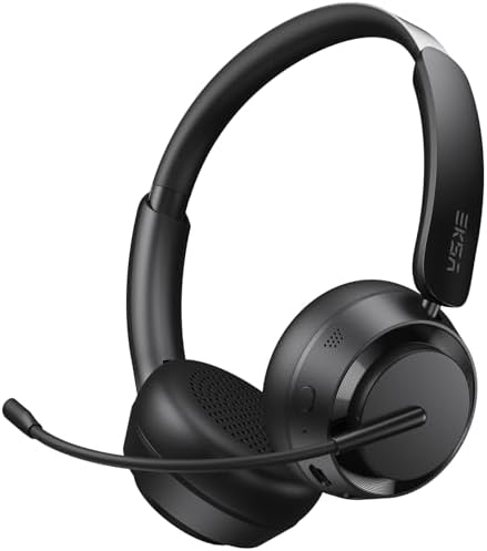 EKSA H35 Wireless Headset with Mic for Work, Bluetooth 5.4 Headphones with AI Noise-Canceling Microphone, 25H Playtime & Mic Mute,169g On Ear Headphones for Trucker/Remote Work/Call Center/Office by EKSA