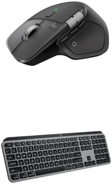 Logitech MX Master 4 for Mac Ergonomic Wireless Bluetooth Mouse with Haptic Feedback + MX Keys S for Mac Wireless Bluetooth Keyboard with Backlit Low Profile Keys - USB-C, MacOS, iPad OS - Space Black by Logitech