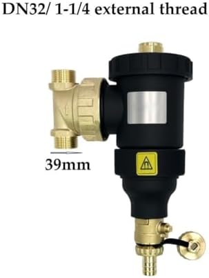 Magnetic Central Water Heater Filter with Stainless Steel Mesh, Engineering Plastic and Brass Housing, Threaded Connection DN20-DN32, for Boiler Sludge Separator and HVAC System(DN32/1-1/4 male) - Image 2