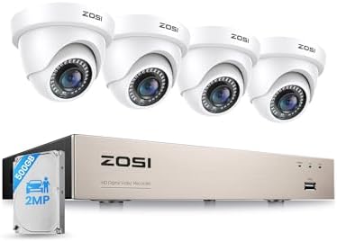 ZOSI 3K Lite 8CH Home Security Camera System, 4X 2MP Wired Cam, 500GB HDD by ZOSI