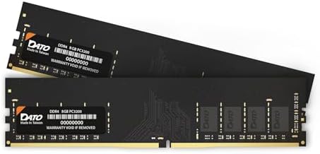 DATO 16GB (8GBx2) RAM, DDR4 3200MHz PC4-25600 CL22 1.2V 288-Pin Non-ECC unbuffered dimm, Desktop Memory Module by DATO