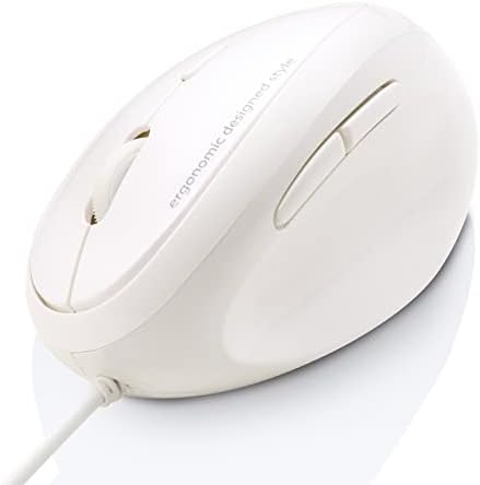 SANWA Wired Ergonomic Mouse, Vertical Mouse for Small & Medium Hands, White by SANWA