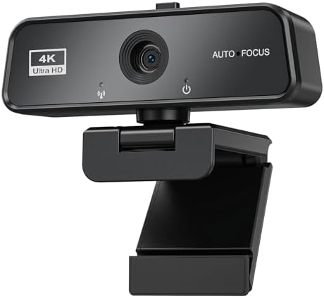 4K Webcam for PC & Mac with USB-C Adapter, 90° Wide-Angle Computer Camera by Unknown