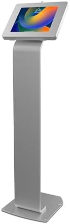 Premium Kiosk Floor Stand – CTA Locking Support Base Kiosk for iPad 11 (A16) - Pro 11-inch M4 - Air 11-inch M3- iPad 10th Gen - Galaxy Tab & More Tablets - Silver - (PAD-PARAFS) by CTADigital