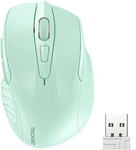 TECKNET Wireless Mouse, 2.4G Ergonomic Computer Mouse, 2600 DPI, Green by Tecknet