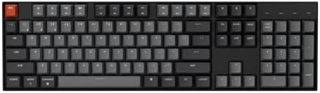 Keychron K10 Full Size 104 Keys Bluetooth Wireless Mechanical Gaming Keyboard for Mac Windows with Keychron Silent K Pro Red Switch, Multitasking/White LED Backlight/USB C Wired Computer Keyboard by Keychron