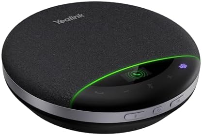Yealink Bluetooth Speakerphone SP96 Support Daisy-Chain 26H Talk Time Teams Certified 65mm Conference Speaker and 6 Microphones Smart AI Noise-Canceling 5m Voice Pickup Radius 1.2m USB C/A 400g by RedefineYourWorkplace