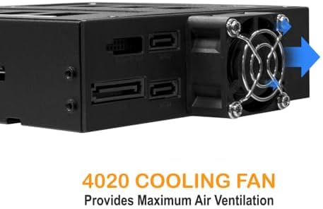 Kingwin Mobile Rack Hot Swap Enclosure for 4 SATA/SAS Hard Drives - 12 Gbps, Metal Body, Stainless Steel Tray, 2.5" HDD/SSD Support, 4cm Cooling Fan, Tool-Less Installation - Image 3
