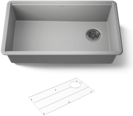 KOHLER Billings™ 32-1/2" Undermount Kitchen Sink, Single-Bowl Sink, Neoroc, K-33710-CM4, Matte Grey by Unknown