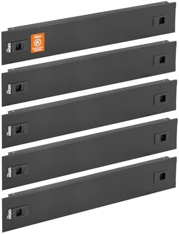 Tecmojo 5 Pack 2U Blank Panel, Cold Rolled Steel Rack Blank Panel, Rack Mount Plate for 19 in Server Rack Enclosure or Network Cabinet, Toolless Mounting, Black by Tecmojo