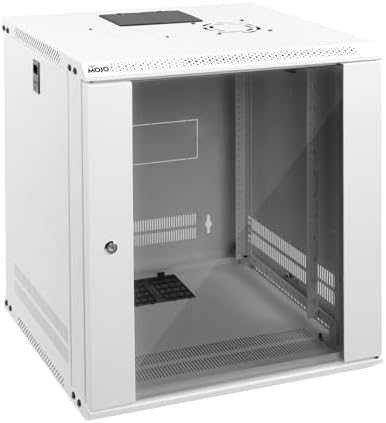 Tecmojo 12U Wall Mount Rack Network Cabinet for 19" IT Equipment,with Lockable Glass Door and Side Panels,Cooling Fan,17.7inch Depth,White by Tecmojo