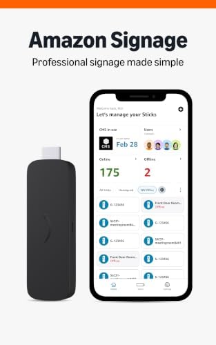 Amazon Signage Stick – Professional Digital Signage 4K Media Player – Designed for Businesses of All Sizes, Easy Setup with free Mobile App, and CMS Compatibility by Amazon