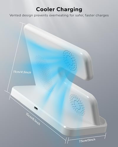 Wireless Charging Station for Samsung, 3 in 1 Charger Stand for Galaxy S25 Ultra/S24/S23/Z Fold, Phone and Watch Charging Dock for Samsung Watch Galaxy 8/7/6/5, Galaxy Buds 3/2/Pro - Image 5