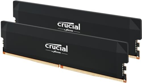 Crucial Pro 32GB DDR5 RAM Kit (2x16GB),CL36 6000MHz, Overclocking Desktop Gaming Memory, Intel XMP 3.0 & AMD Expo Compatible, Black - CP2K16G60C36U5B by Crucial