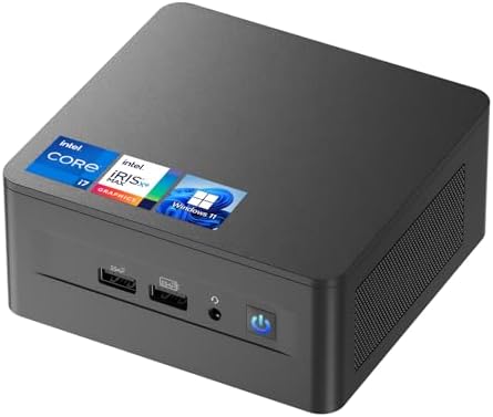 ASUS NUC 12Pro, Intel NUC 12 Pro NUC12WSHi7 Mini PC, Intel Core i7-1260P (12C/16T, Up to 4.8GHz), 32GB DDR4 RAM, 1TB PCIe 4.0 NVMe SSD, Iris Xe Graphics, WiFi 6E, BT 5.3, 8K Support, Win 11 Pro by GEEK