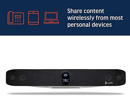 Poly - Studio X70 Video Bar for Large Conference Rooms Poly (Plantronics + Polycom) - Premium 4K Audio & Video Conferencing Solution - Camera, Speakers, & Microphones - Works w/Teams, Zoom (Certified) - Image 7