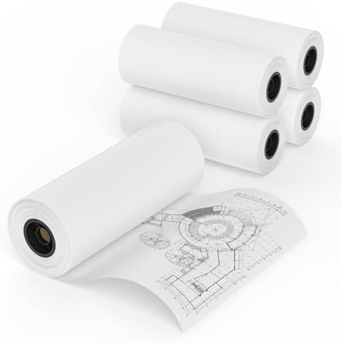 MFLABEL Wide Format Paper 24" x 150' Plotter Paper 4 Rolls CAD Bond Rolls 20lb 2"Core for CAD Printing on Wide Format Ink Jet Printers by MFLABEL