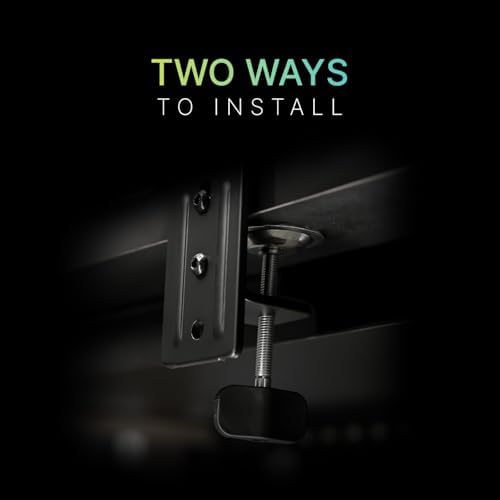 MSI MAG MT101DG - Gas Spring Dual Monitor Stand Arm, Supports 17-32" and 22 lbs, VESA Compatible, Adjustable Gas Spring Mount, Clamp & Grommet, Quick Release Plate – Black - Image 6