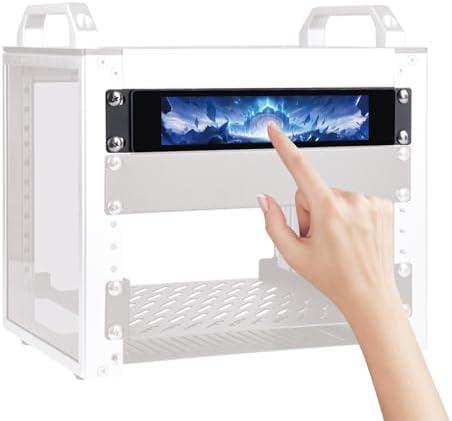 GeeekPi 6.91 inch 1424x280 LCD Touch Screen 1U Rack Mount Monitor for DeskPi RackMate T0/T1/T2/T0 Plus/T1 Plus/TL1/T1/2 Plus Server Cabinet and 10 inch Server Rack by GeeekPi
