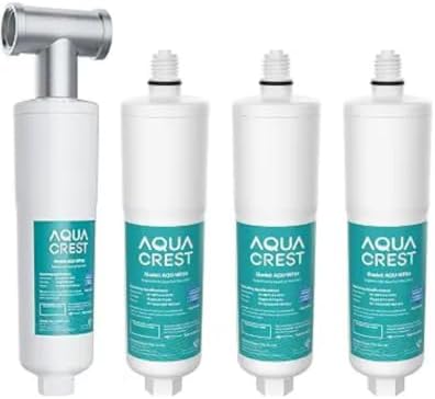AQUA CREST AP431 AP430SS Whole House Scale Inhibitor Inline Water System and AP431 Replacement Cartridge, Bundle by AQUACREST