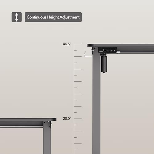 LongKe Electric Standing Desk Adjustable Height, 55x24 Inches Sit Stand up Desktop for Home Office, Ergonomic Rising Computer Table with Memory Preset, Black - Image 5