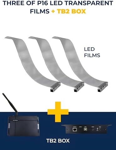 Self-Adhesive LED Flexible Transparent Film Screen for Retail Windows, Storefronts, Glass Doors and Many More for Digital Advertising | Sunlight-Readable Display (P16, Pack of 3 with TB20 Box) - Image 2
