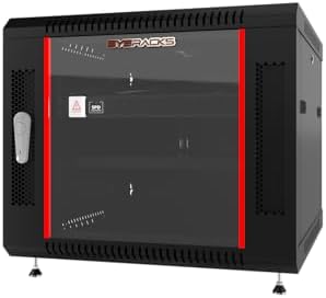 Sysracks 9U Networking Cabinet 24-inch Depth Server Rack Locking Network Enclosure with Fan, Power Strip, Shelves, Feet, Dust-Tight Cable Entries and Other Accessories by SYSRACKS