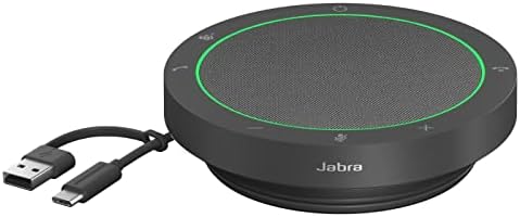 Jabra Speak2 40 Portable Speakerphone with 4 Noise-cancelling Mics, Full-range 50mm Speaker, Wideband Audio and USB A and USB C connections - MS Teams Certified, Works with Other Platforms - Dark Grey by Jabra