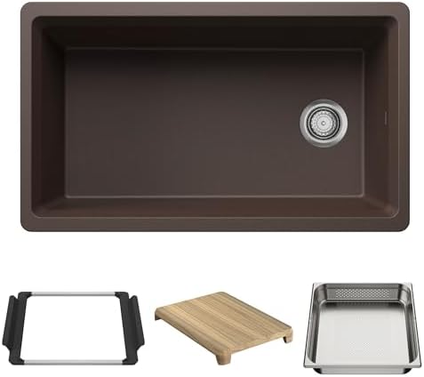 BLANCO Inteos SILGRANIT 33" Single Bowl Workstation Kitchen Sink Café by BLANCO